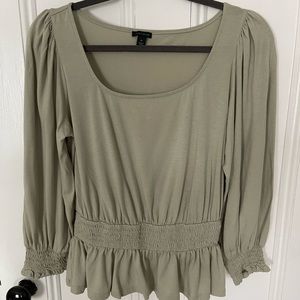 Ann Taylor smocked waist peplum top
